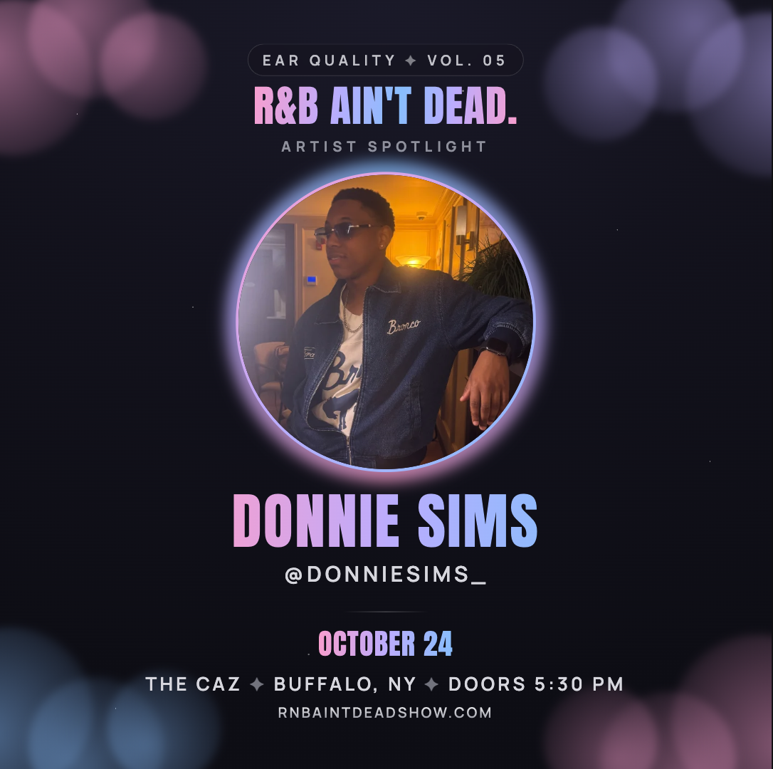 R&B Ain't Dead artist spotlight flyer for Donnie Sims